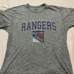 Mens New York Rangers Gray T-Shirt Small ‘47 Brand